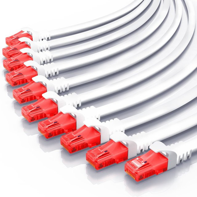 CSL Cat 6 Gigabit Ethernet LAN Kabel, UTP Patchkabel, Weiß, Länge: 0,25 m - Bild 1