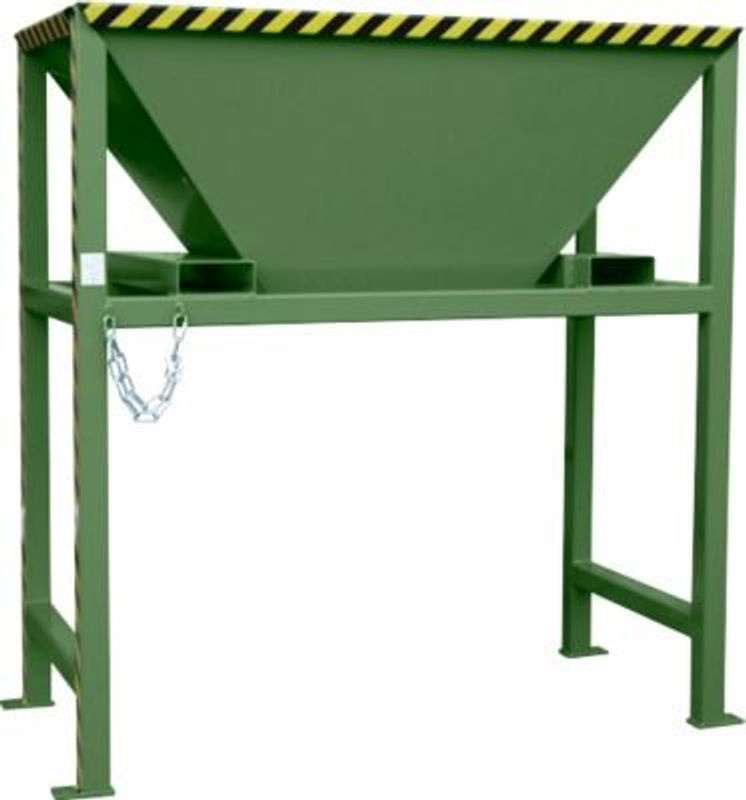 Bauer Südlohn Befülltrichter BTS aus Stahlblech mit Standkonstruktion und Einfahrtaschen, Resedagrün, B: 198,0 cm, T: 98,0 cm, H: 205,0 cm - Bild 2