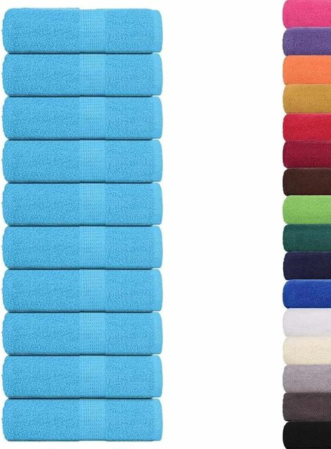 vidaXL Waschhandtücher FROGN, 10 Stück, Türkis, 100% Baumwolle, B/H: 30 x 30 cm - Bild 1