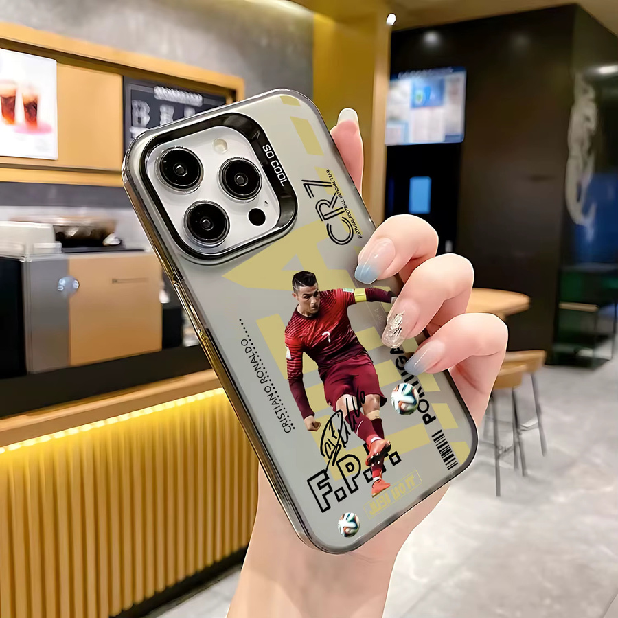 Anti-Sturz Handyhülle mit Fußball-Design für Apple iPhone 17 17e 16e 16 15 14 13 12 11 Pro Max Air Plus in Multicolour mit matter Rückseite - Bild 3