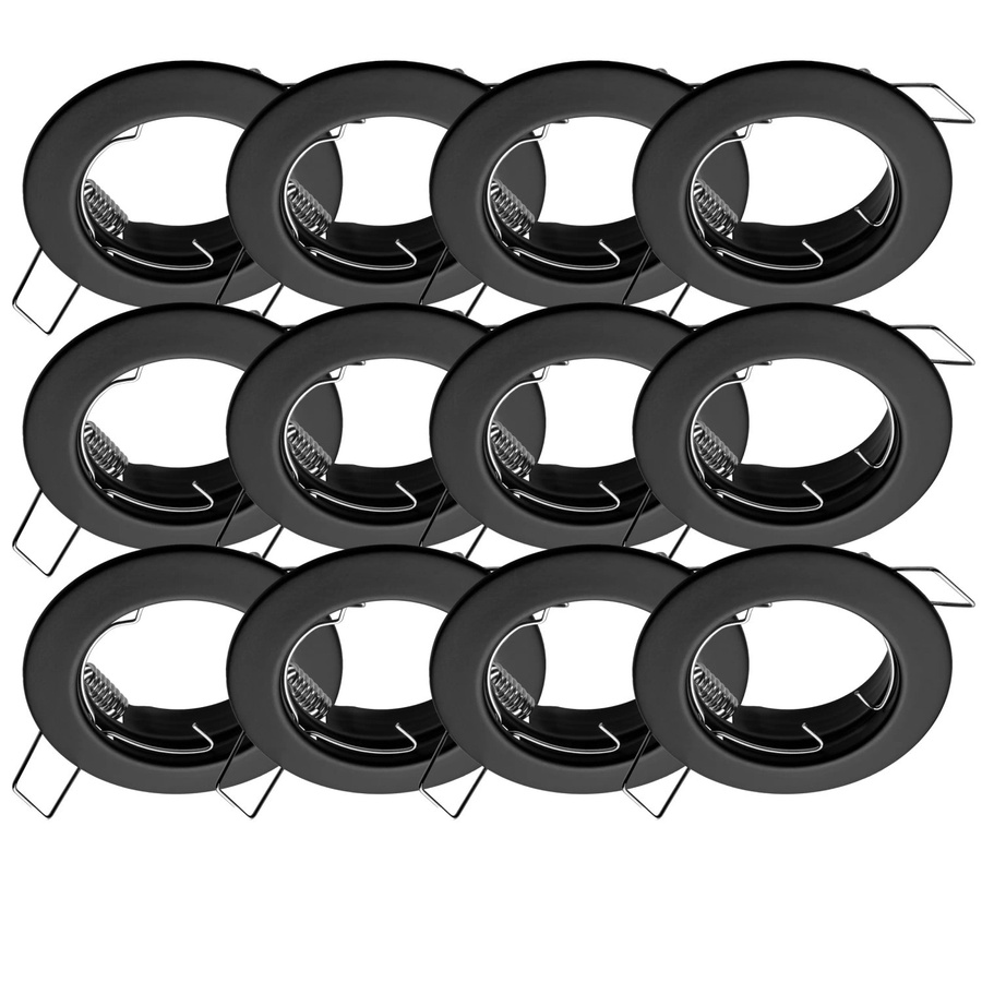 Oktaplex 6er Set Sedan Einbaustrahler für LED-Module, runde Deckenstrahler mit GU10 Fassung, Schwarz - Bild 2