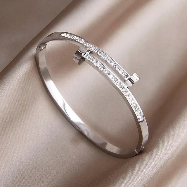 FashionFlair Armband Edelstahl, Weiß, Zirkonia, Damen - Bild 1