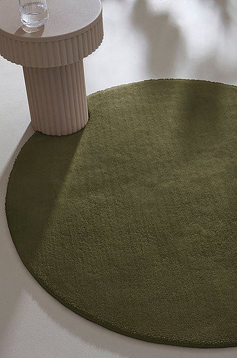 Jotex CORAL Rundteppich Grün aus Polyester mit rutschfester Unterseite - Bild 1