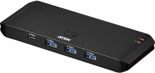 ATEN US5324 USB 3.2 Umschalter 2x4 Sharing Switch mit 2x Host (USB-A und USB-C) und 4x Device in Schwarz - Bild 1