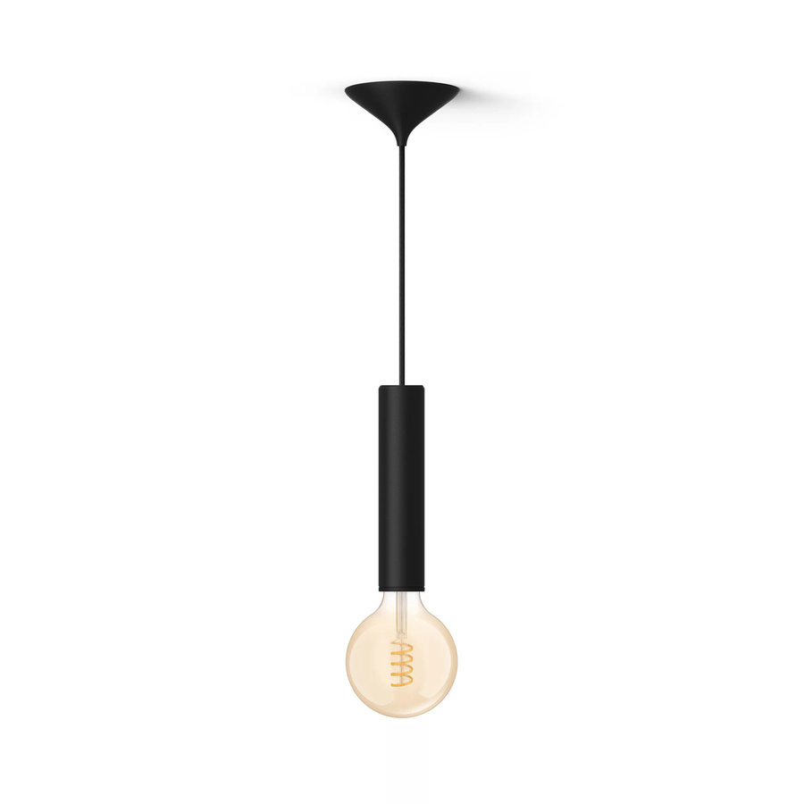 Philips Hue Set mit schwarzer Kordel Large Lampe und White Ambiance Filament G125 Globe LED Leuchtmittel - Bild 1