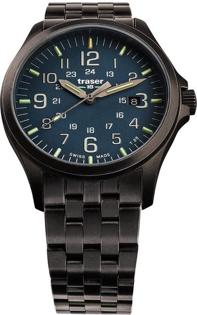 Traser Herrenuhr, Quarz, Edelstahl, Blau, 42 mm, 10 ATM - Bild 1