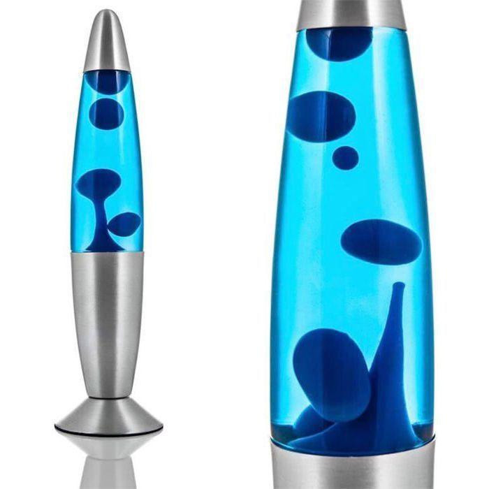 MODEZVOUS Lavalampe Magmalampe Tischlampe in Blau mit Ersatzbirne, Höhe: 34 cm - Bild 2