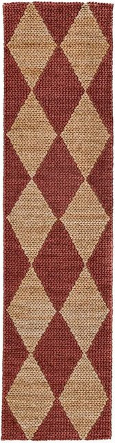 Flair Rugs Kurzflorteppich Effie in Terracotta mit Jute-Optik und Ethnic-Design, Breite: 80 cm, Länge: 230 cm - Bild 1