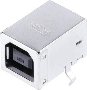 Molex USB B Buchse Rechtswinkel in Schwarz und Silber 670688001 - Bild 1