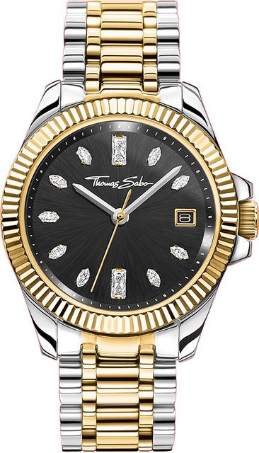 Thomas Sabo Damenuhr, Bicolor, Edelstahl, Quarz, 33 mm, Schwarz, 5 ATM - Bild 1