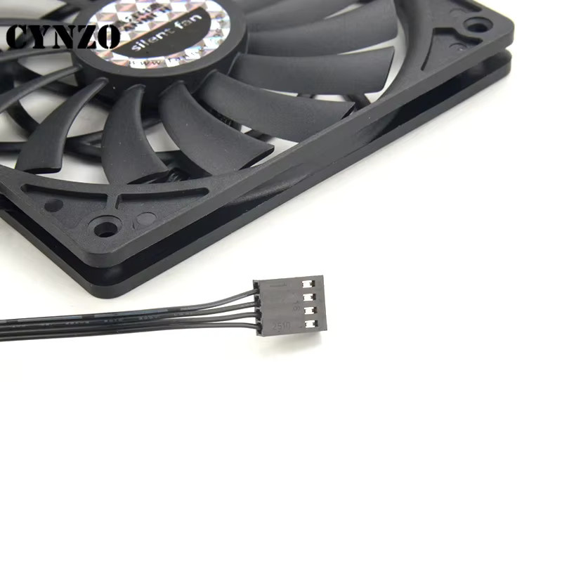 Cynzo Ultradünner Lüfter für ITX-Gehäuse, 120 mm, PWM 4-Pin, 2000 U/min, Schwarz - Bild 3