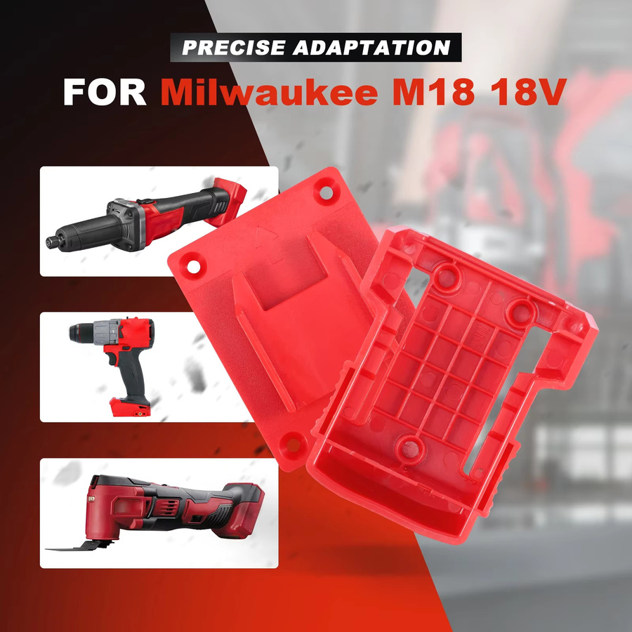 20 Stück Milwaukee M18 18V Wandhalterung für Werkzeug und Akkus in Rot inklusive Schrauben - Bild 6