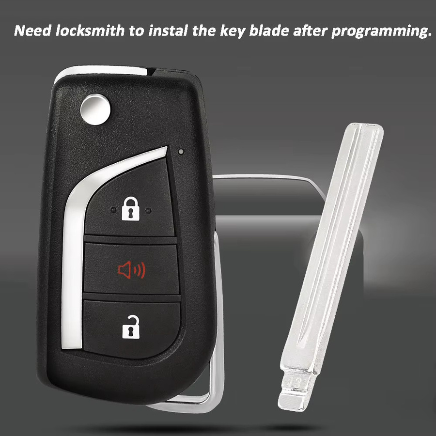 DIYKEY GQ4-73T Smart Remote Auto Schlüsselanhänger für Toyota RAV4 2019-2021, 3 Tasten, 315 MHz, H Chip, Schwarz - Bild 2