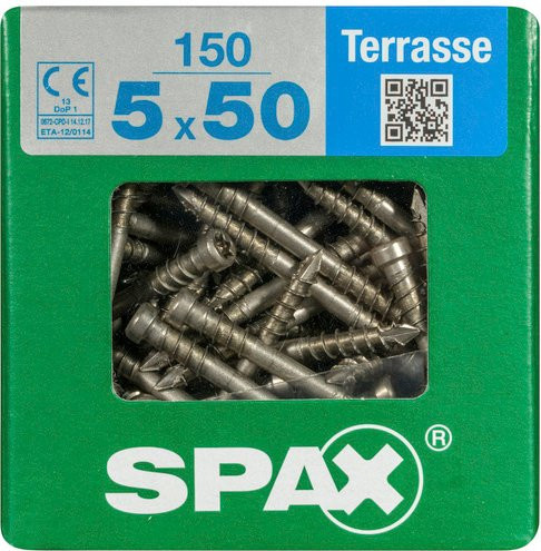 Spax Terrassenschraube T-Star plus aus Edelstahl in Silber, Durchmesser: 5 mm, Länge: 50 mm, 150 Stück - Bild 1