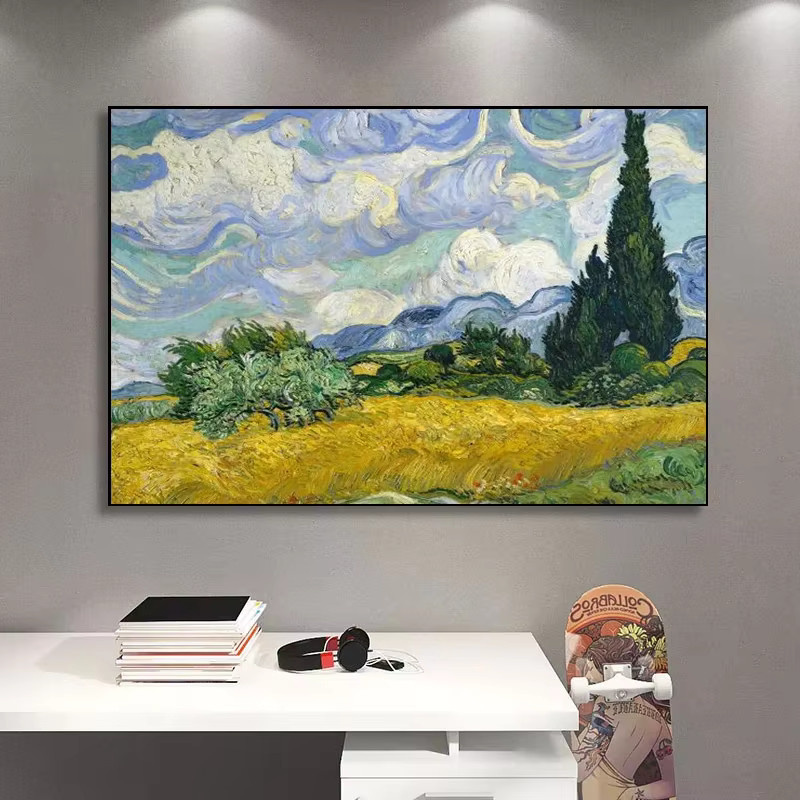 Ölgemälde auf Leinwand Potdemiel Seerosen Motiv als Vintage Landschaft Poster für deine Wohnzimmer Dekoration in Mehrfarbig - Bild 2