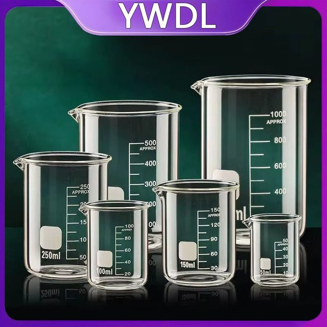 YWDL Hitzebeständiger Messbecher aus Borosilikatglas in Transparent, 50 ml - Bild 1