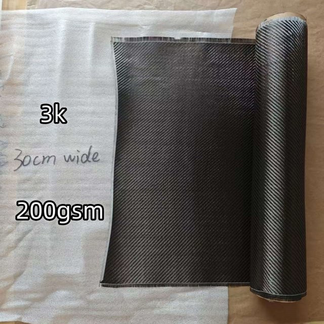 Echtes Kohlefaser-Gewebe 3K 200 g/m² 2*2 Plain Twill Carbon Carbon Fiber Schwarz Breite: 30 cm - Bild 1
