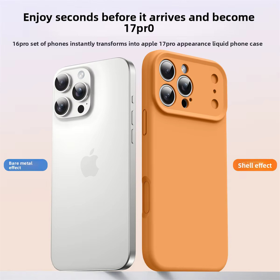 Stoßfeste Silikon-Handyhülle für Apple iPhone 17 Pro Max, iPhone 16, iPhone 15 und iPhone 14 Pro in Schwarz oder Orange - Bild 4