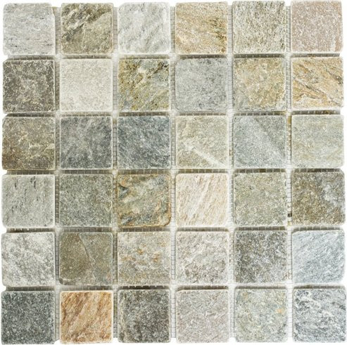 HuH Mosaikfliese Quartz in Steinoptik, grau und beige, matt, B/L: 30,5 x 30,5 cm - Bild 1