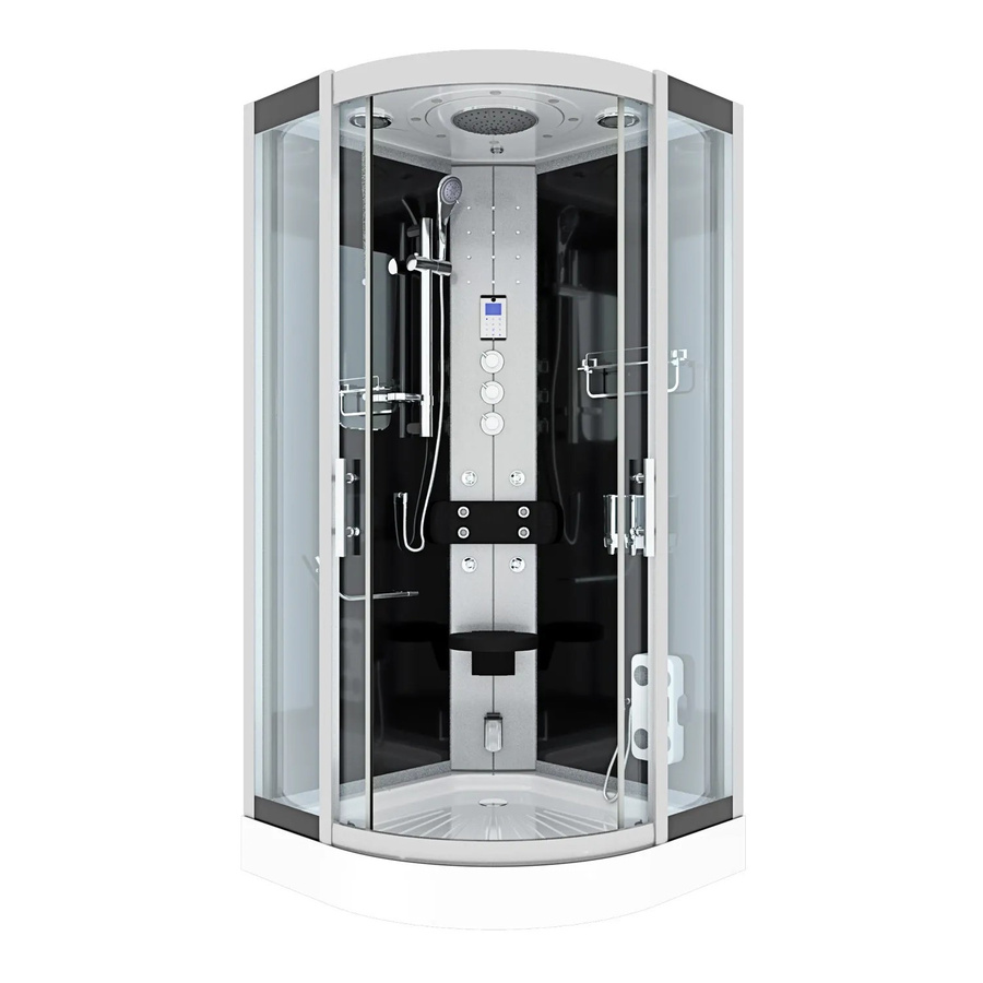 AcquaVapore Komplettdusche D46-23T1 als Eckdusche mit Regendusche, Handbrause, Thermostat und LED-Beleuchtung, B/T: 100 x 100 cm - Bild 2