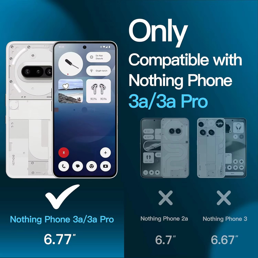 Gehärtetes Glas für Nothing Phone 3a, transparent - Bild 2
