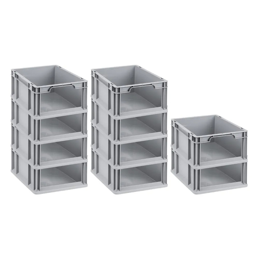 PROREGAL SuperSparSet 10x Eurobox NextGen Store Transportboxen mit offener Front, Grau, H x B x T: 17 x 30 x 40 cm, 16 Liter - Bild 2