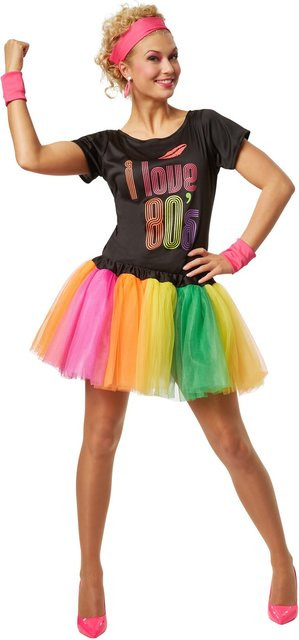 tectake Frauenkostüm 80er Jahre Disco-Lady, Textil, Bunt - Bild 1