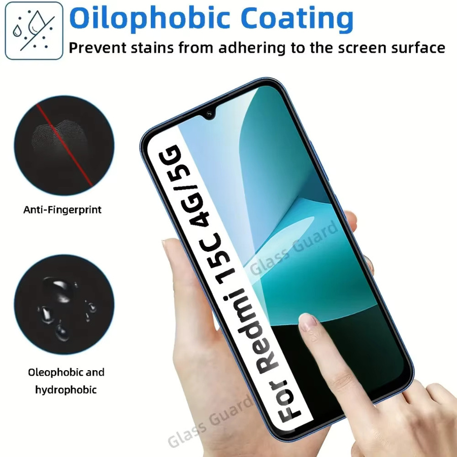 3er-Pack Xiaomi Displayschutzfolie aus gehärtetem Glas, transparent, passend für Redmi Note 14 5G, 13, 12, 11 Pro, 14S, 12S, 11S sowie Redmi 15C, 15, 14C, 14R, 13C, 12C - Bild 3