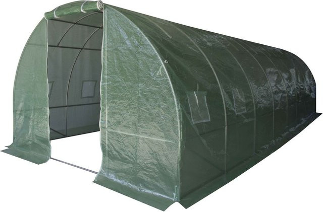 Powertec Garden Foliengewächshaus in Grün mit 16 Fenstern, B/T/H: 800 x 300 x 200 cm - Bild 1