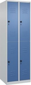 C+P Doppelstock-Spind Classic PLUS mit 2 Abteilen, Lichtgrau und Fernblau, H x B x T: 185 x 60 x 50 cm - Bild 1