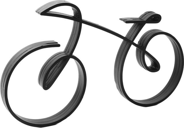 GoolRC Fahrrad Kunst Skulptur aus Eisen in Schwarz im minimalistischen Drahtrahmen-Stil für die Tischdekoration - Bild 1