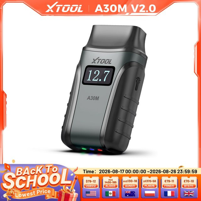 XTOOL A30M V2.0 Kit Vollsystem-Diagnosegerät mit bidirektionalem OBD2-Scanner und 26 Rücksetzfunktionen für FCA und CAN - Bild 1