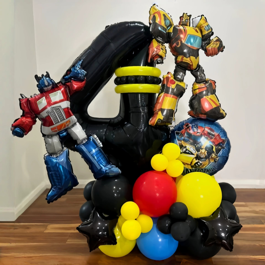 Potdemiel Cartoon Figur Transformations Ballon aus Aluminiumfolie in Mehrfarbig für Geburtstag, Weihnachten und Baby Shower Dekoration - Bild 2