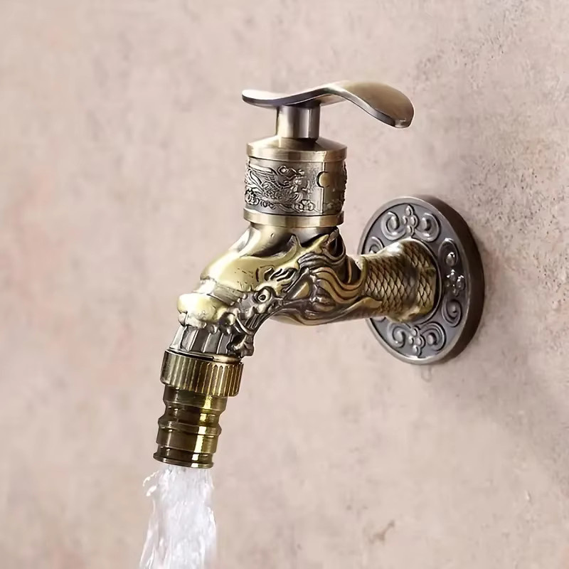 Antiker europäischer Wasserhahn zur Wandmontage von ctzszzmm in Gold aus Zinklegierung - Bild 1