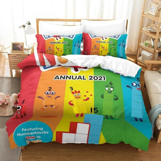 NumberBlocks Bettwäsche Kollektion aus Mikrofaser mit Bettbezug und Kissenbezug, Mehrfarbig, B/H: 172 x 218 cm - Bild 1