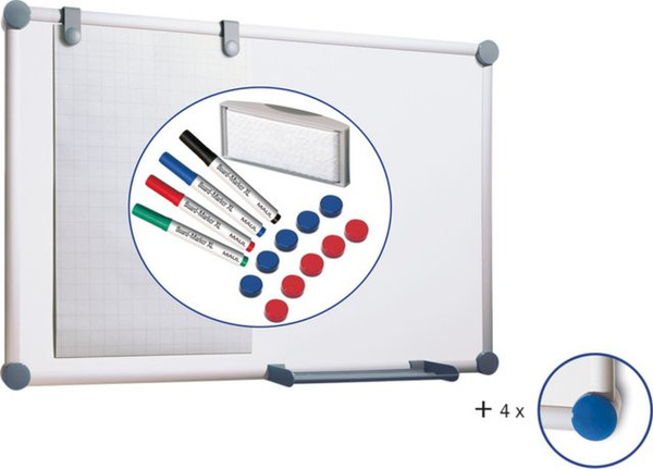 MAULpro Whiteboard Komplett-Set Weiß, Breite: 60 cm, Höhe: 90 cm