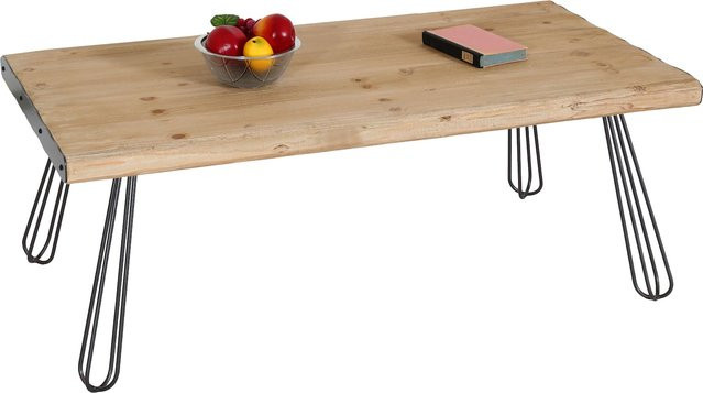 MCW Couchtisch L73 Industrial Wohnzimmertisch aus Massiv-Holz Tanne in Braun, B/T/H: 120 x 60 x 46 cm - Bild 1
