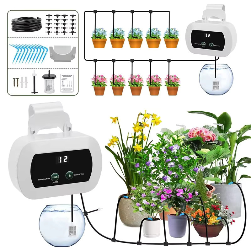 Automatisches Solar-Tropfbewässerungssystem für Garten, Balkon und Gewächshaus in Weiß - Bild 2