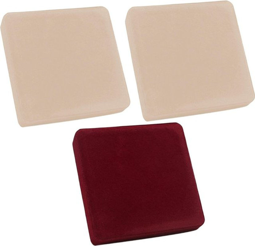Phenovo Samt-Geschenkbox mit rotem Innenherz in Beige für Schmuck und Perlenketten - Bild 1