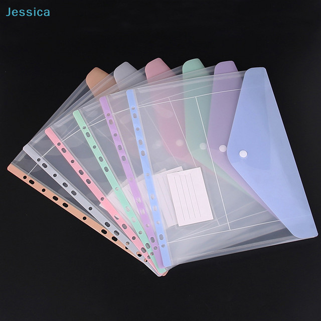 Jessica A4-Bindetaschen aus transparentem Kunststoff mit 11-Loch-System und Schnappverschluss, Multicolor - Bild 1