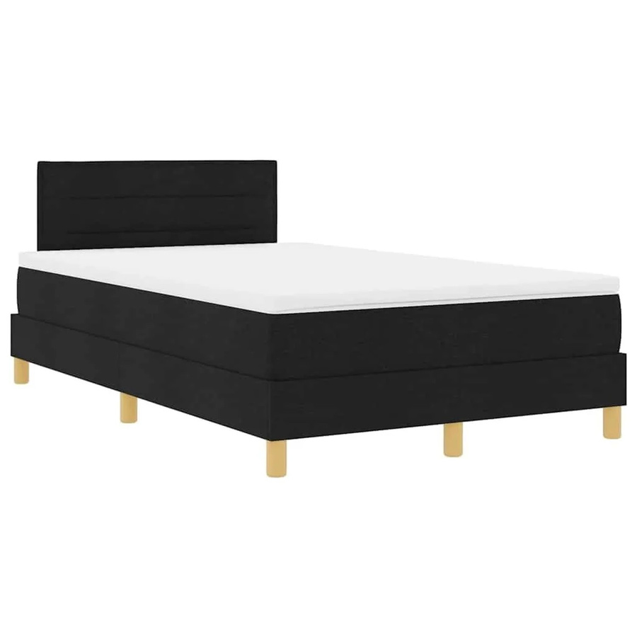 vidaXL Boxspringbett Hybrid mit Matratze Schwarz Stoff B/T: 120 x 200 cm - Bild 2