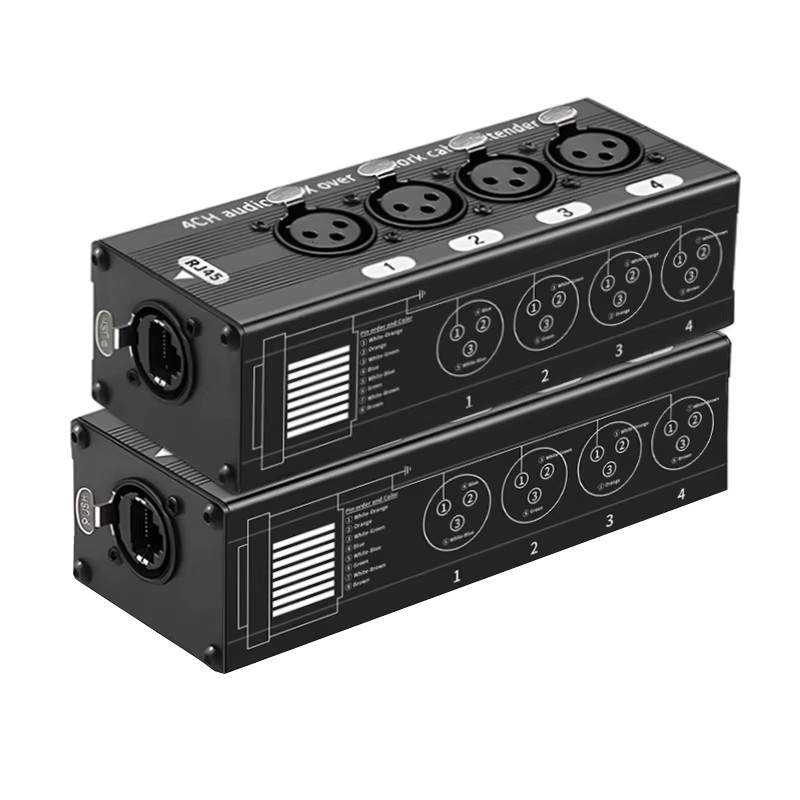 TITAK 4-Kanal 3-poliges Multi-Netzwerk-XLR-Kabel auf RJ45 Ethercon in Schwarz für Bühnentechnik, Beleuchtung und Aufnahmestudios - Bild 5