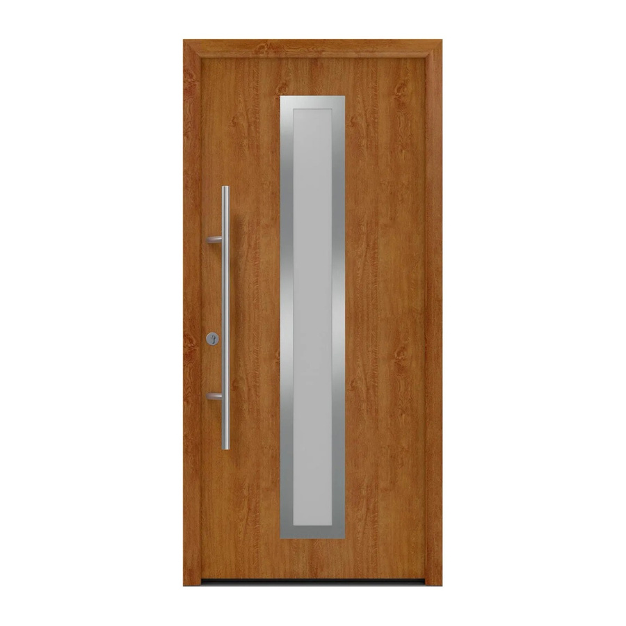 EcoStar Haustür Isopro Secur IPS 700S mit Glaseinsatz, Farbe: Braun, B/H: 110 x 210 cm, DIN Links, RC2 Sicherheit, Material: Stahl und Aluminium - Bild 2
