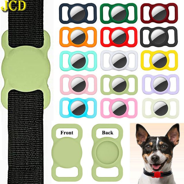 JCD Silikon Schutzhülle für Apple AirTags in Orange für Hund und Katze - Bild 1