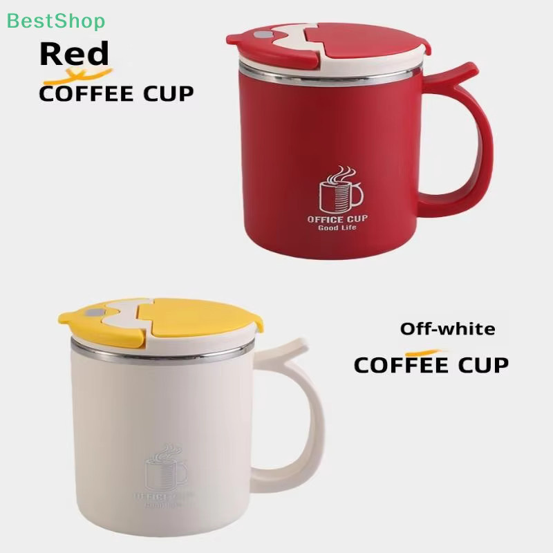 HNKMP Edelstahl-Kaffeetasse mit Griff, isolierter Wasserbecher aus doppellagigem Edelstahl, Silber, 500 ml - Bild 2
