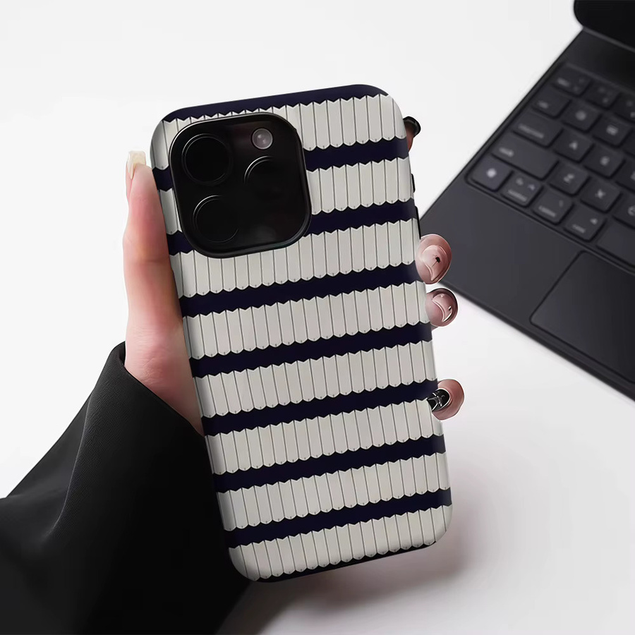 Potdemiel Plissierte Streifen-Handyhülle mit Magnetfunktion für iPhone 17 16 15 14 13 Pro Max Plus in Multicolour - Bild 4