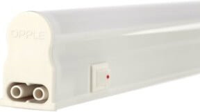 Opple Lighting LED-Lichtleiste T5 in Weiß mit Edelstahl-Clips und Netzanschluss - Bild 1