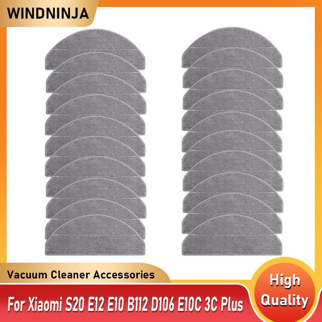 WINDNINJA Waschbarer Wischmopp in Grau für Xiaomi S20 E12 E10 B112 D106 E10C 3C Plus 3C Enhanced C103 Roboter-Staubsauger Ersatzteil - Bild 1