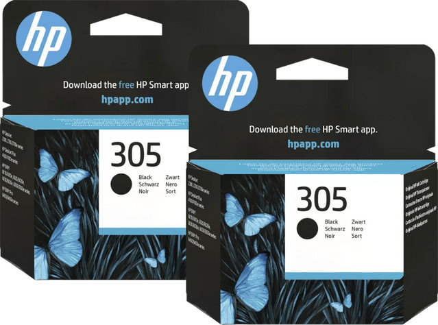 HP 305 Tintenpatrone Schwarz im 2er-Pack für Inkjet-Drucker - Bild 1
