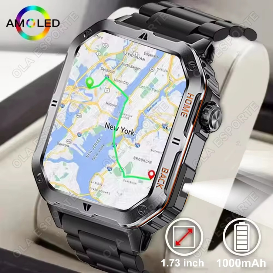 Ola Esporte Militär-Smartwatch für Herren in Silber mit Gesundheitsmonitor, 3ATM Wasserdichtigkeit, Bluetooth-Sprachanruf und Outdoor-Sport-Tracker - Bild 5